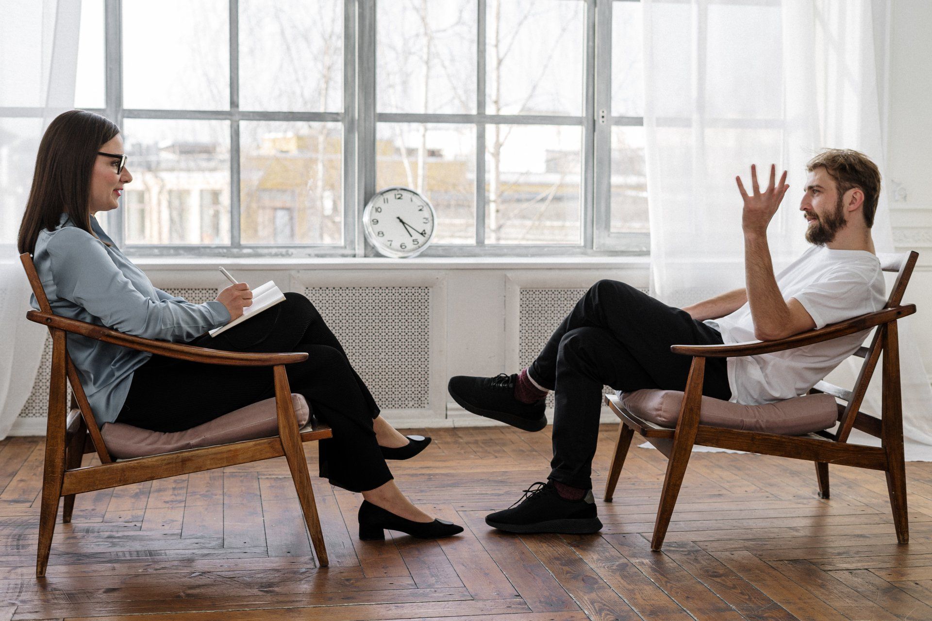Calm therapy session environment